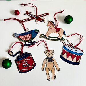 Ikea Snomys Metal Hanging Ornaments ~ Vintage Toy Themed